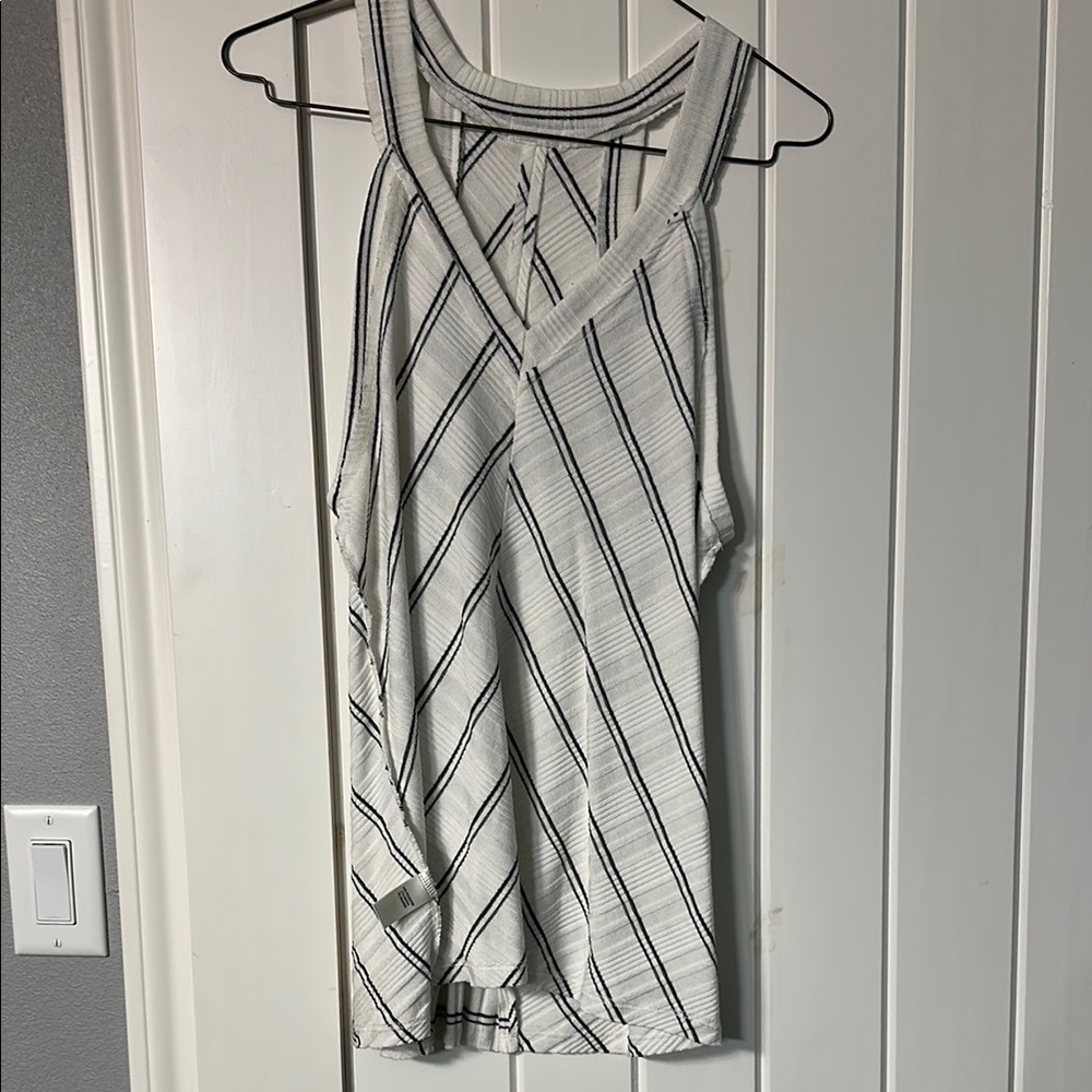 Striped Sleeveless Top - White and Black